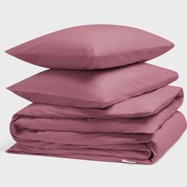 Yumeko dekbedovertrek percal katoen framboosroze 240x220 + 2/60x70 - Bio, eco & fairtrade Raspberry Dream
