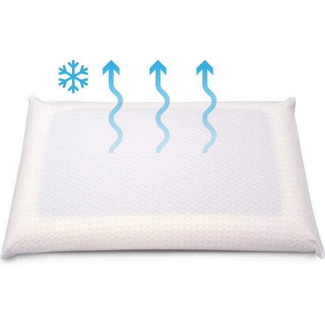 Vitality Pur Cool Fresh Hoofdkussen - 40x60 cm - Verkoelend Hoofdkussen – Memory Foam – Ademend & Ergonomisch – Voor Rug- en Zijslapers Wit