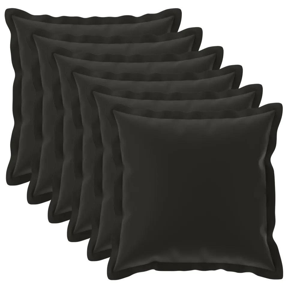 vidaXL Kussensloop 6 st HOUTEN Zwart 65 x 65 cm Polyester, foto 3
