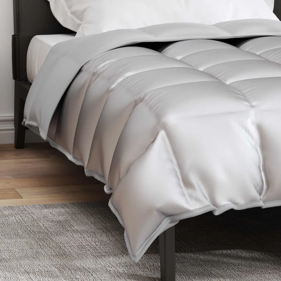 vidaXL Winter Dekbed 155 x 220 cm 450 gsm Satijn en microvezel Goud, foto 4
