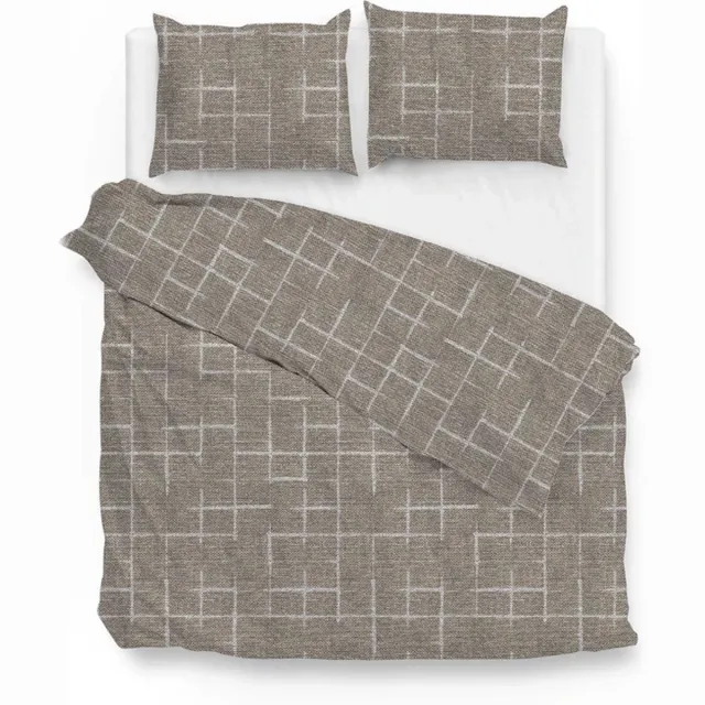 Zo! Home Zale Dekbedovertrek - Lits-jumeaux - 240x200/220 cm - Taupe