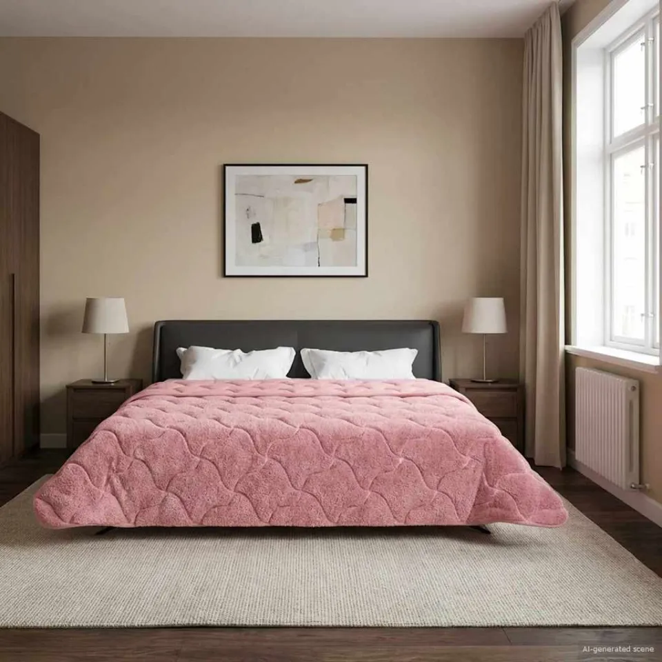 vidaXL Winter Dekbed 220 x 240 cm Winter Roze Ademend, foto 4