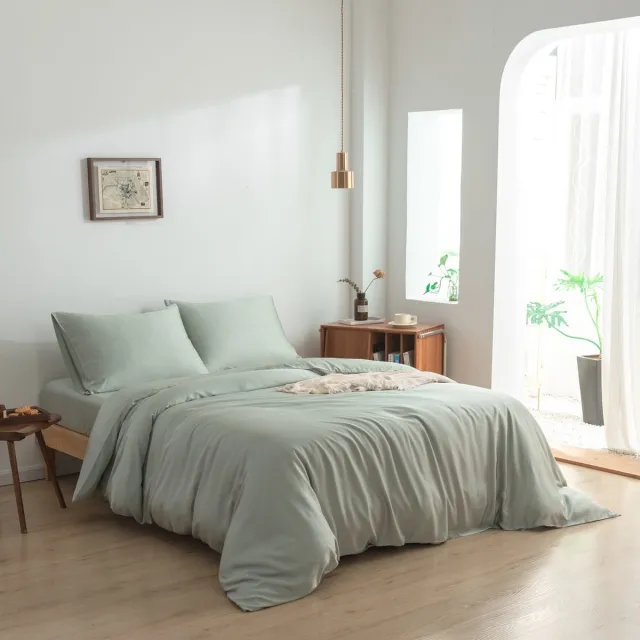 Boomba Bamboo Bamboe dekbedovertrek Sage Green lichtgroen 240x220 cm – zacht, ademend & duurzaam | Boomba Bamboo®
