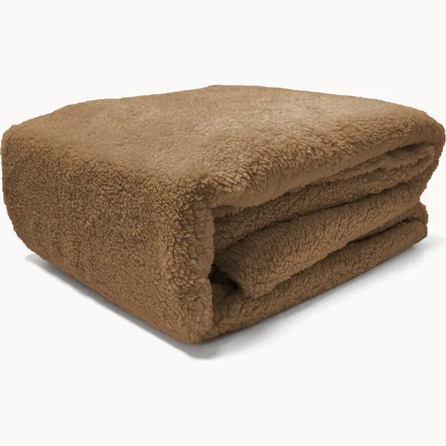 Y-not® Teddy / fleece stof 220gr/m2 Matras Hoeslaken Pumpkin Latte - Hoog knuffelgehalte - 180x200+30cm - 2 persoons Lits-jumeaux - tot 25 Matrasdikte - Taupe