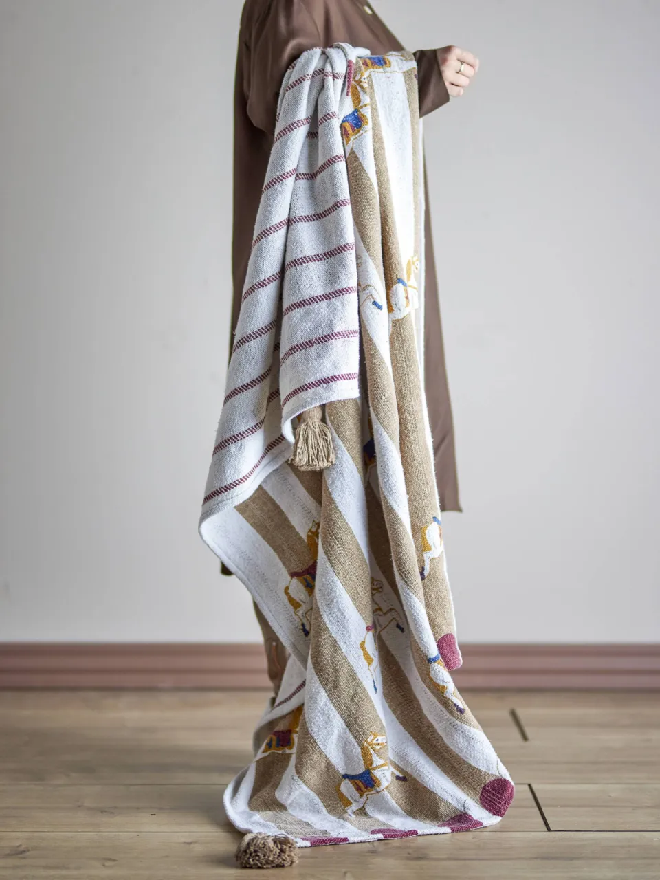 Bloomingville Merry-go-round plaid beige, foto 2