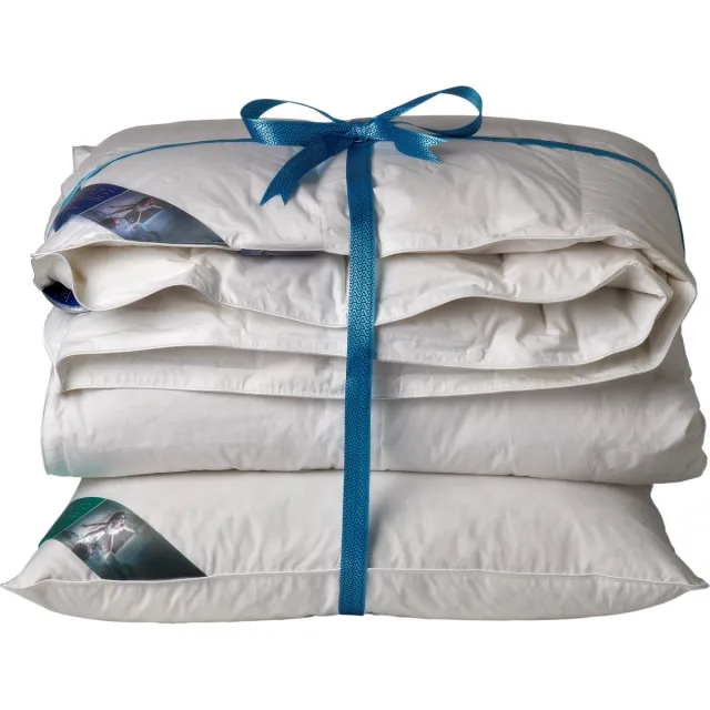 Ten Cate 60% Eendendonzen 4-Seizoenen Dekbed + Hoofdkussen - 140x200 cm - Luxe Eendendons - Ademend - Vochtregulerend - Dekbed Set Wit