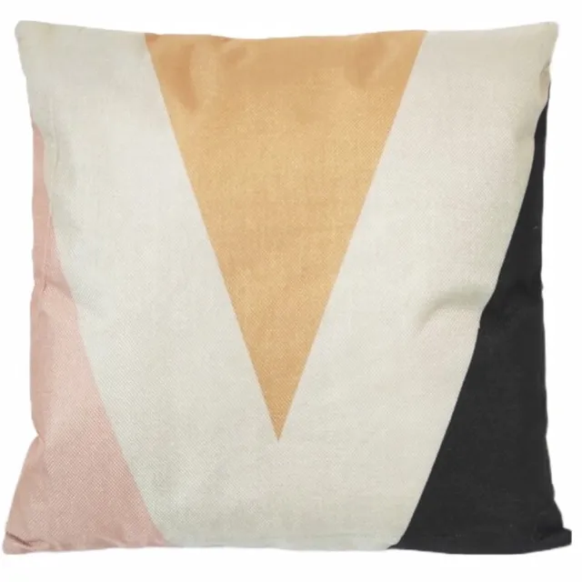 Granda Decoratieve Kussensloop 45x45 Jute Linnen Grafisch Pastel