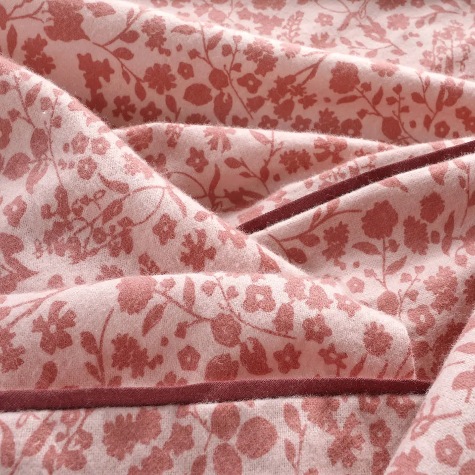 NOUS Living flanellen 1-persoons dekbedovertrek Painty Flower roze, foto 7