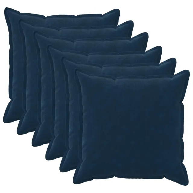 vidaXL Kussensloop 6 st HOUTEN Blauw 70 x 70 cm Microfiber Fleece