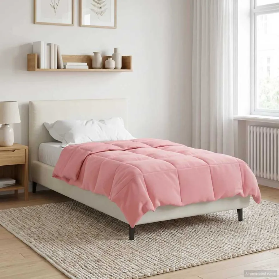 vidaXL Winter Dekbed 140 x 220 cm Winter Microfiber (100% polyester) roze, foto 4