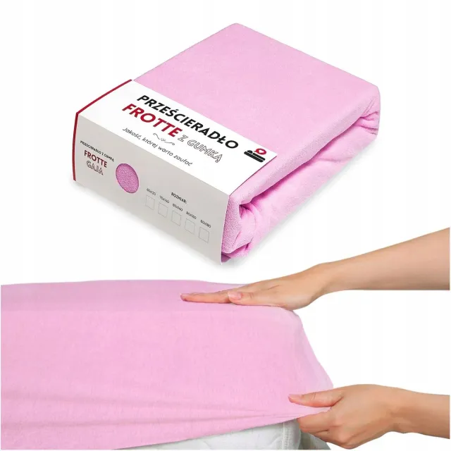 LOZKOHOLICY.PL Frotte hoeslaken 70x140 cm met elastiek - Zacht en ademend Roze