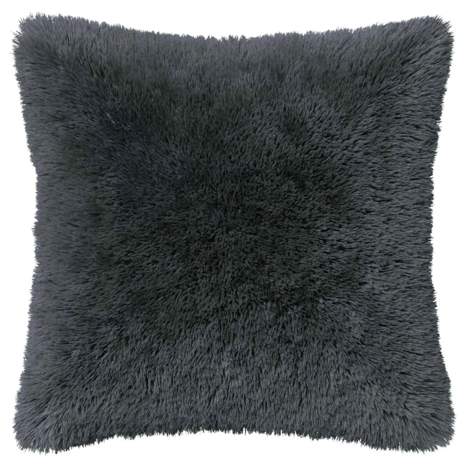 vidaXL Kussensloop 2 st HEERLEN Antracietkleurig 45 x 45 cm PV Fleece, foto 3