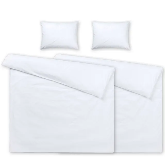 PULSIVA 2x PULSIVA Dekbedovertrekset Parma; 160x210 cm (BxL), 50x70 cm (LxB); wit; 2 set / verpakking