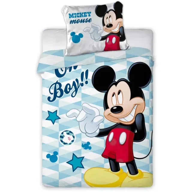 Disney Mickey Mouse dekbedovertrek Oh Boy - katoen Blauw