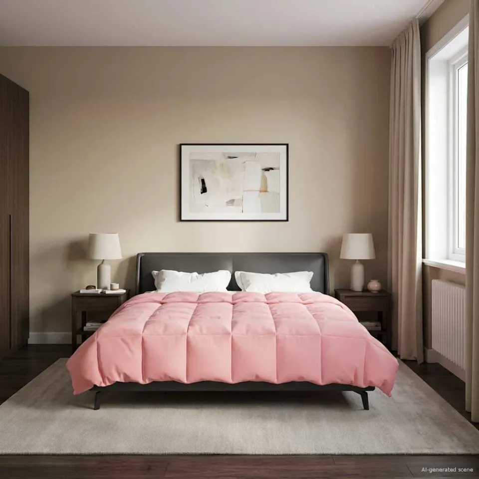 vidaXL Vol jaar dekbed 200 x 240 cm Microfiber (100% polyester) Roze, foto 4