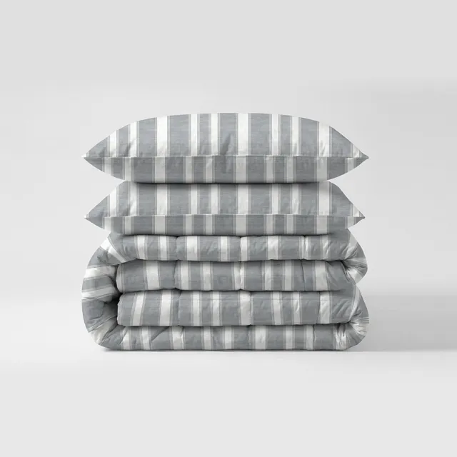 Zydante Eazzzy dekbed zonder overtrek - Divided grey - 240x200 cm Wit