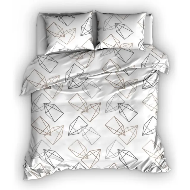 Satin D Or Dekbedovertrek Satin Dor Rocket Wit/Beige