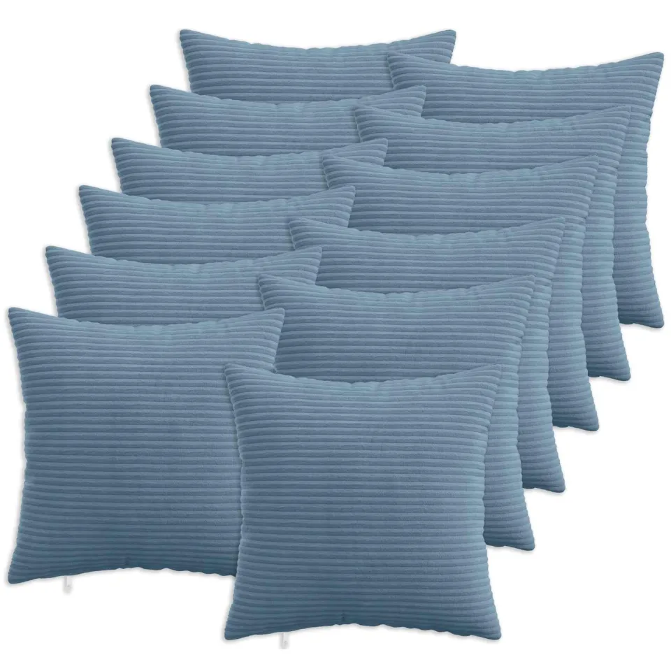 vidaXL Kussensloop 12 st HEERLEN Blauw 40 x 40 cm corduroy, foto 3