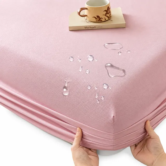 SWGOTA Waterdicht hoeslaken 90 x 200 cm - Roze - Geborstelde stof - Voor matrassen tot 30 cm hoog - 1 stuk