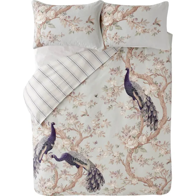 Laura Ashley Dekbedovertrek Belvedere - Dieren - Blauwgroen