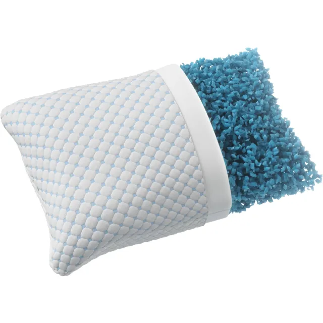 Dormidor Ergonomisch Hoofdkussen 50x70 cm – Navulbaar & Verkoelend Wit/blauw