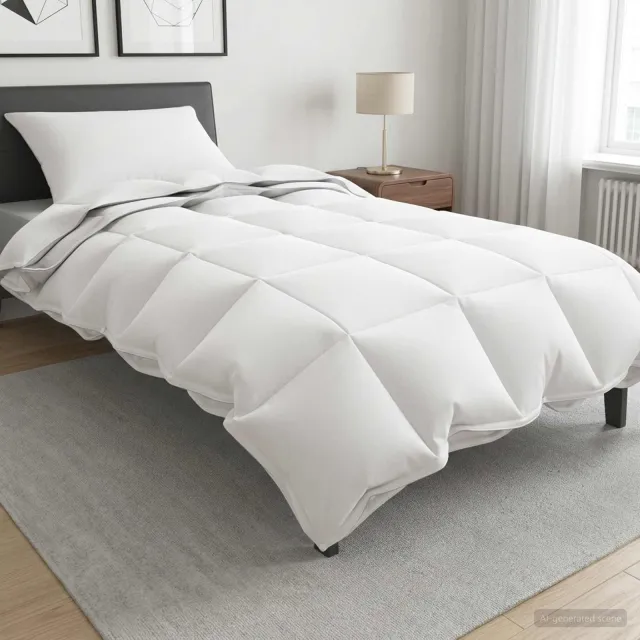 vidaXL Dekbedset 2 st 140 x 200 cm Alle seizoenen 150 + 250 gsm dekbed Wit