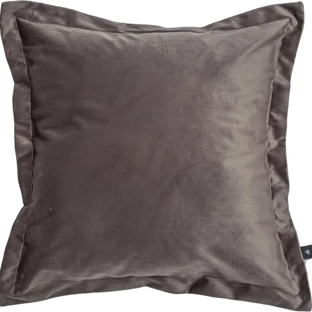 Chic Home Paolo Fluweel Kussenhoes 45x45 cm Steen Beige