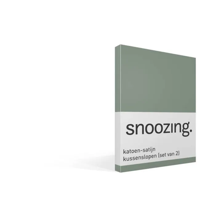Snoozing katoen-satijn kussenslopen (set van 2) - Satijn-katoen - 60x70 cm - Groen