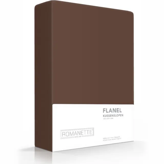 Romanette X2-PACK: Kussenslopen Verwarmend Flanel - 65 x 65 cm - Taupe