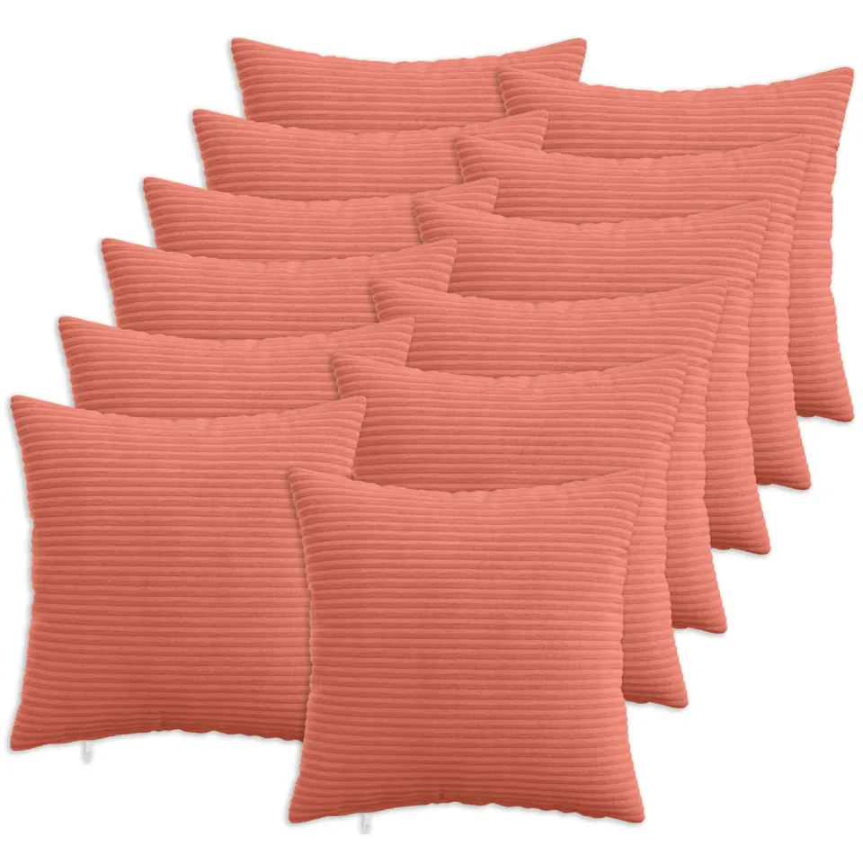 vidaXL Kussensloop 12 st HEERLEN Rood-oranje 40 x 40 cm corduroy, foto 3