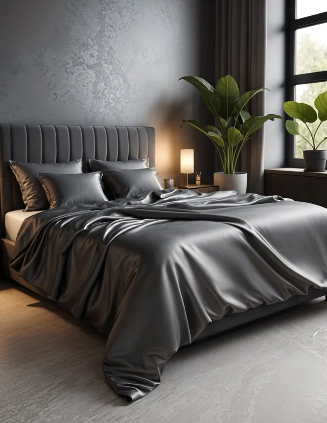 inSilk Zijden dekbed overtrek Nuovo Seta Zwart 240 x 200/220 - Set inclusief 2 Zijden Kussenslopen - 100% Puur Zijde