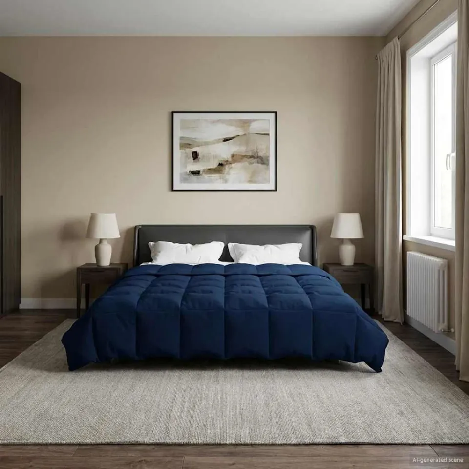 vidaXL Winter Dekbed 200 x 220 cm Winter Microfiber (100% polyester) blauw, foto 4
