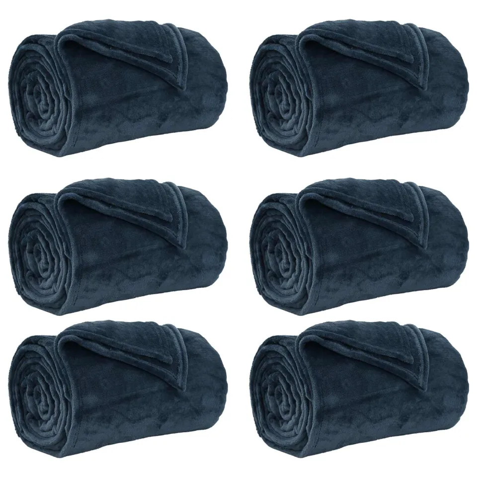 vidaXL Kleden 6 st Marineblauw 200 x 150 cm 4,68 kg Fleece