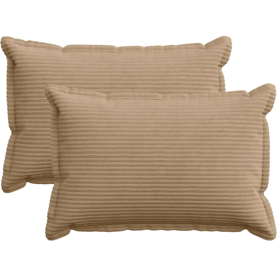 vidaXL Kussensloop 2 st HOUTEN Bruin 40 x 60 cm corduroy, foto 3