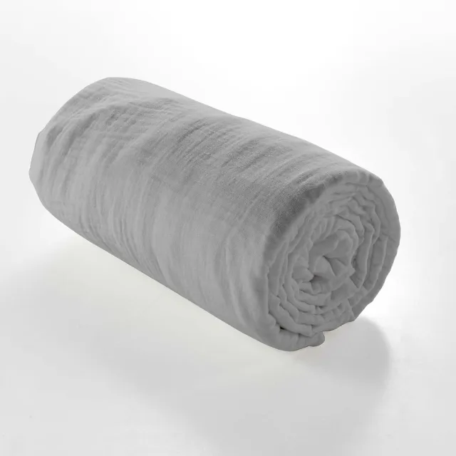 Douceur d intérieur Hoeslaken van katoengaas - 30 cm diepe zak - Meerdere maten - Meerdere kleuren Grijs