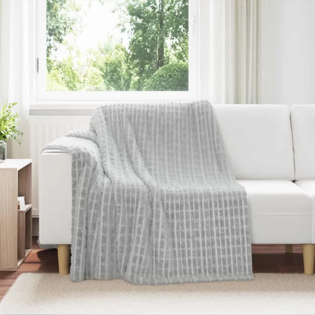 vidaXL Gooi Deken Grijs 200 x 150 cm 0,75 kg Fleece, foto 2
