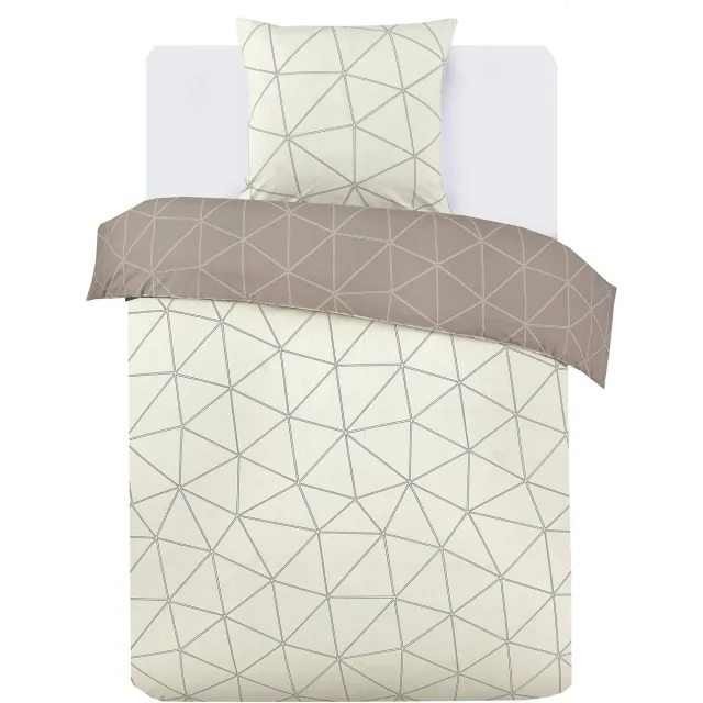 VISION home VISION Hugo Flanel - Tweezijdig omkeerbaar Dekbedovertrekset - 100% katoen flanel: warm en zacht - Dekbedovertrek met 1 bijhorende sloop - Beige - Oekotex gecertificeerd