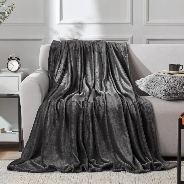 Ibenzoa Grote, Zachte Fleece Dekken - 130 x 165 cm - Donkergrijs