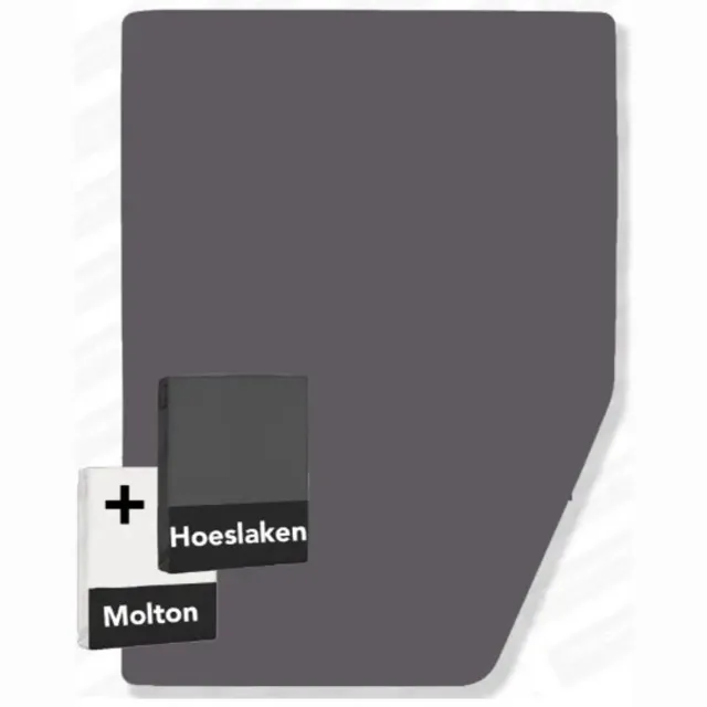 StamoTex Hoeslaken de luxe voor Camper en Caravan Jersey 100% katoen - Frans bed LINKS - Antraciet grijs