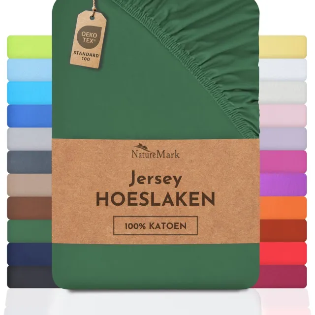 NatureMark Jersey hoeslaken, 100% katoen , donkergroen