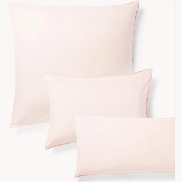 Westwing Collection Kussenhoes Debbie van gewassen perkalkatoen Roze