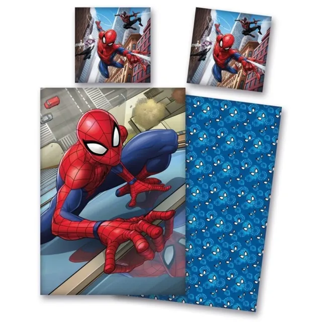 Spider-Man Spiderman Dekbedovertrek Wolkenkrabber - (Duitse maat) - 100% katoen blauw