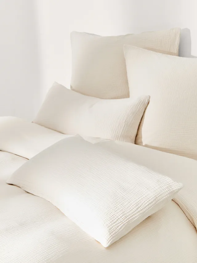 Westwing Collection Mousseline dekbedovertrek Odile Beige