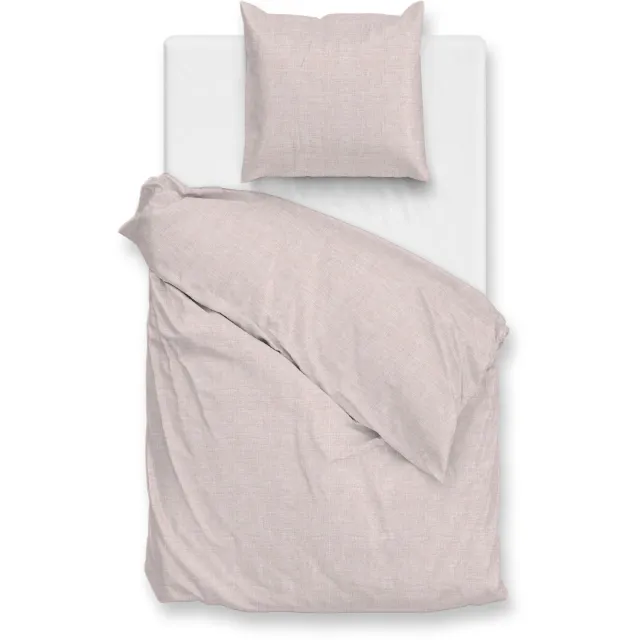 Zohome Dekbedovertrek Flanella-di-Lino - Effen Bedlinnen - Roze - Dekbedhoes van 100% Katoen-Flanel Shell Nude