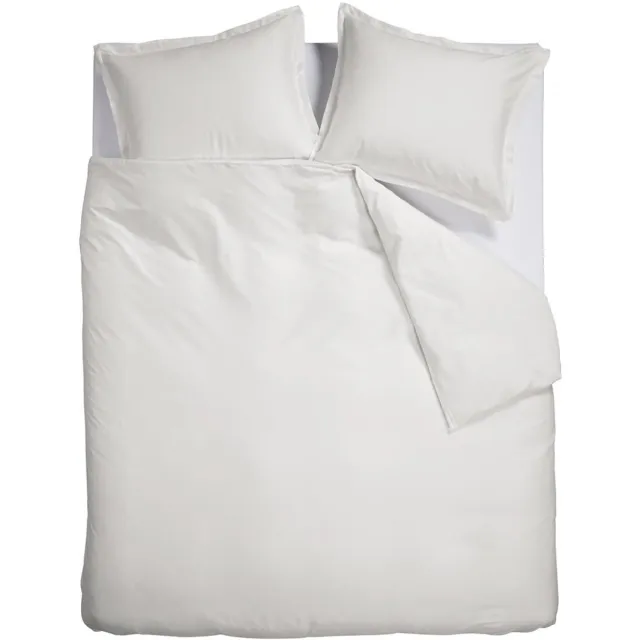 Ambiante Satin Uni dekbedovertrek - Lits-Jumeaux - 240x200/220 - Wit
