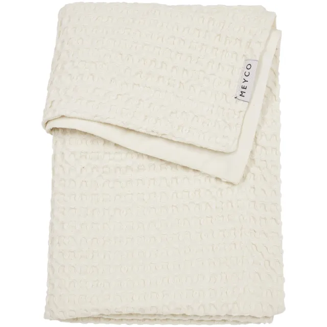 Meyco Waffle Cotton ledikantdeken nature Wit