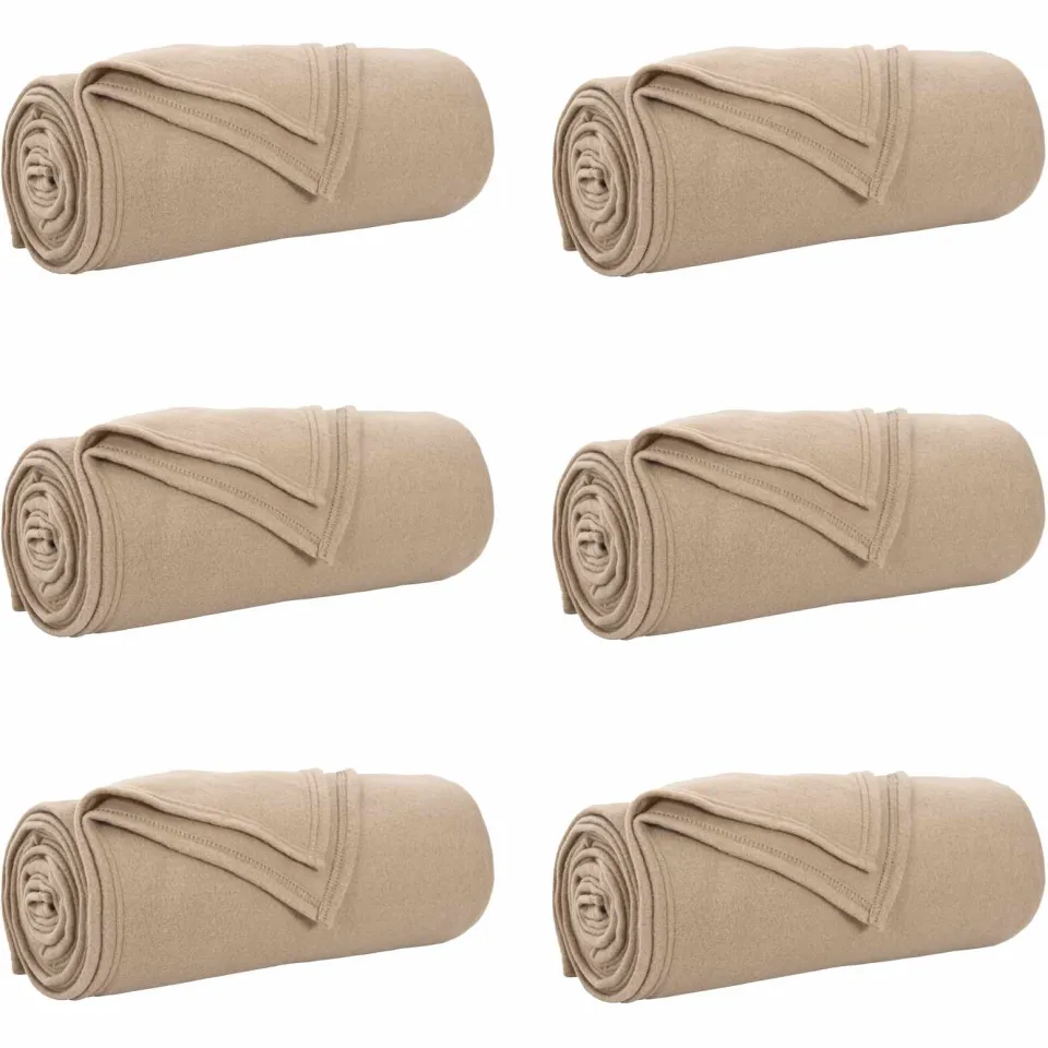 vidaXL Kleden 6 st Camel 270 x 240 cm 5,08 kg Fleece Bruin