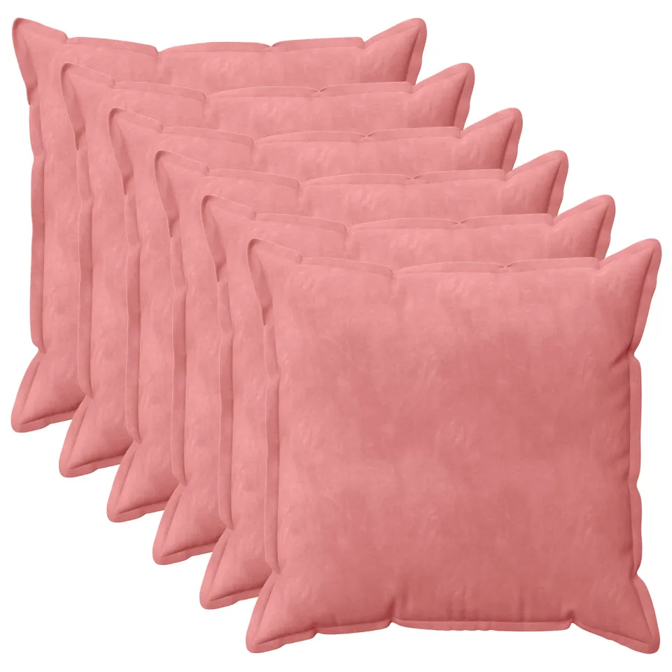 vidaXL Kussensloop 6 st HOUTEN Roze 80 x 80 cm fluweel, foto 3