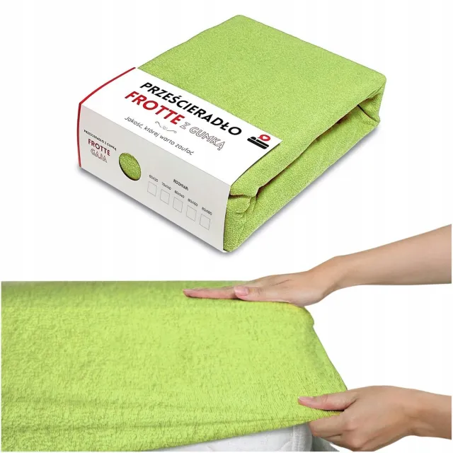 LOZKOHOLICY.PL Frotte hoeslaken 120x60 cm met elastiek - Zacht en ademend Groen