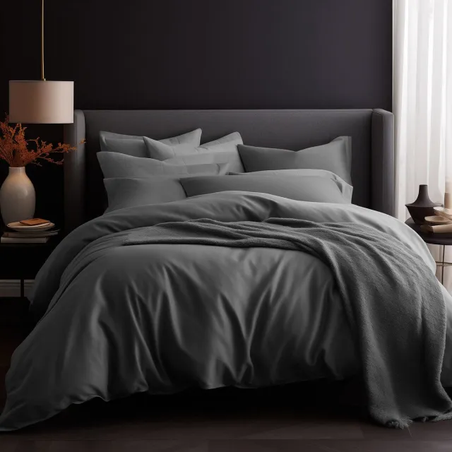 Darymex Carmen cotton Beddengoed + 2 kussenslopen 160x200 cm Donker Grijs
